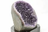 Tall Amethyst Cluster With Wood Base - Uruguay #199722-1